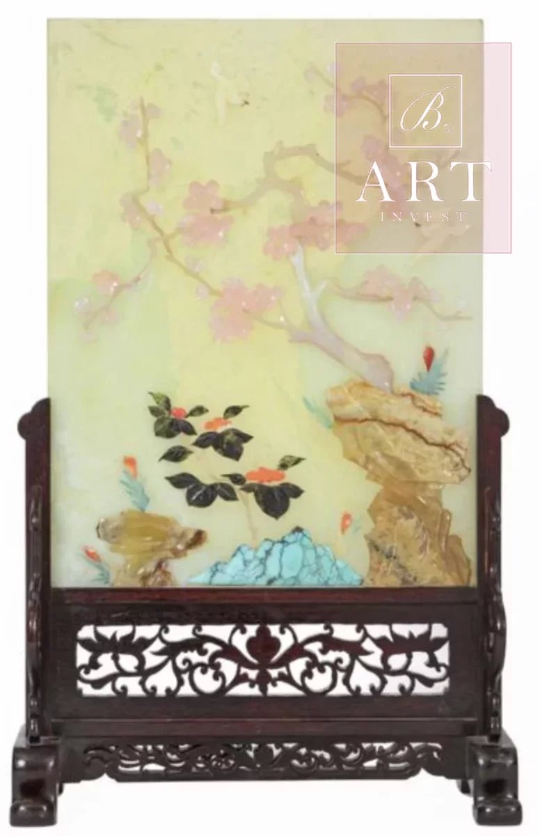 Plaque en jade chine 20eme