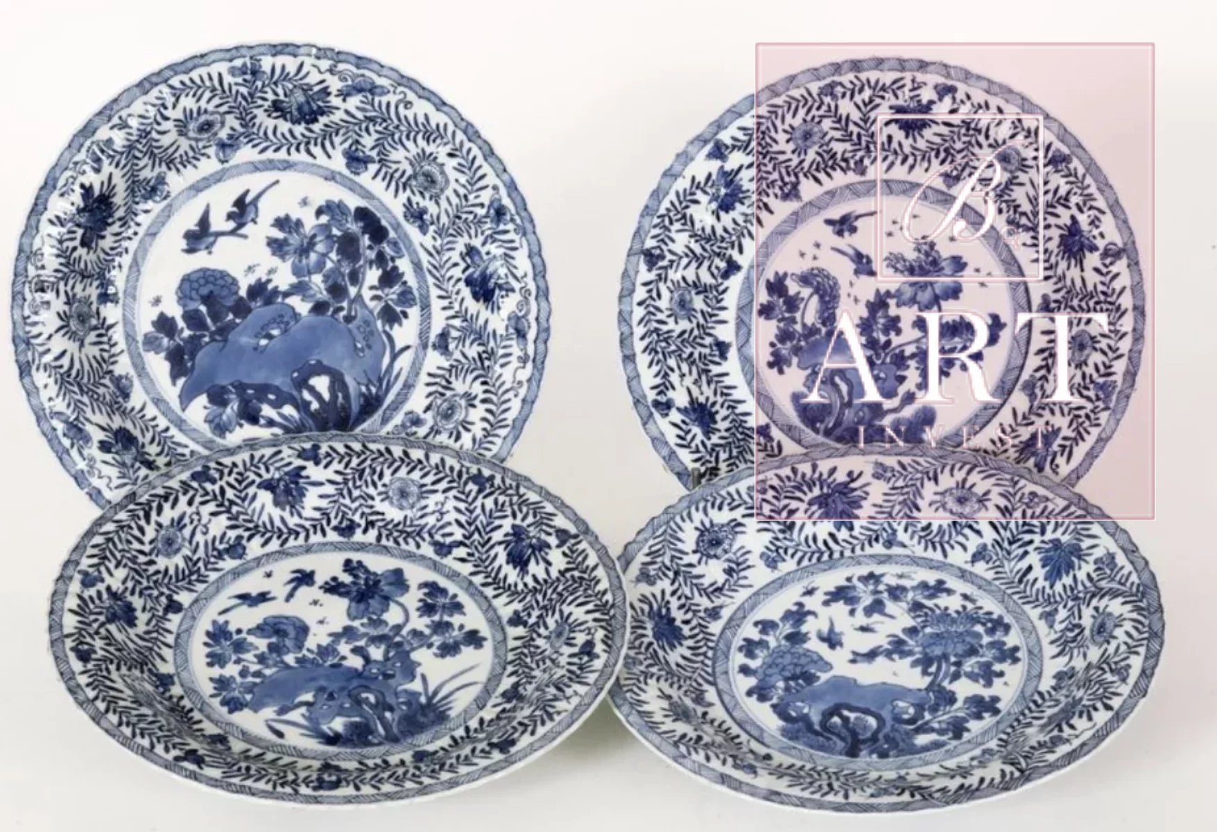 Série de 4 plats en porcelaine de chine Kangxi