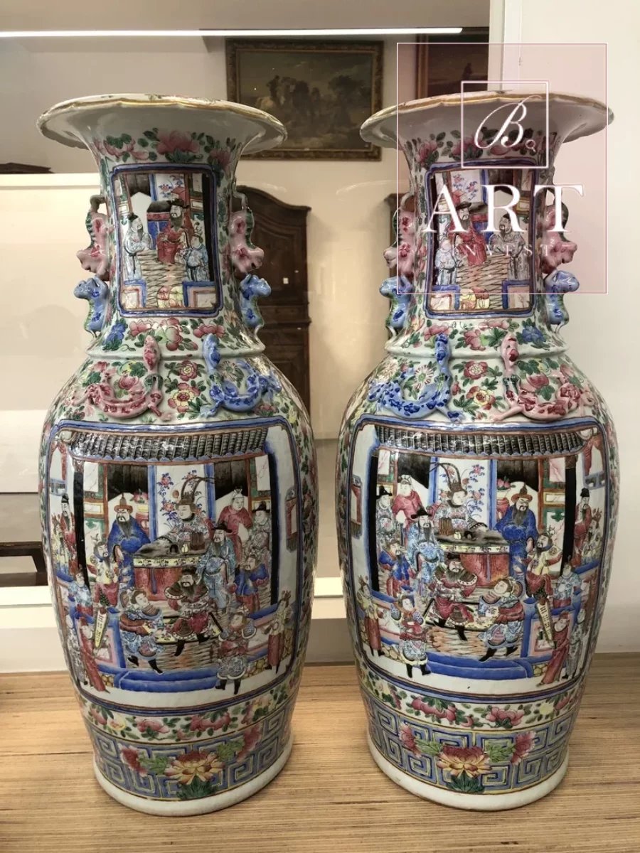 Paire de vases en porcelaine de chine 19eme