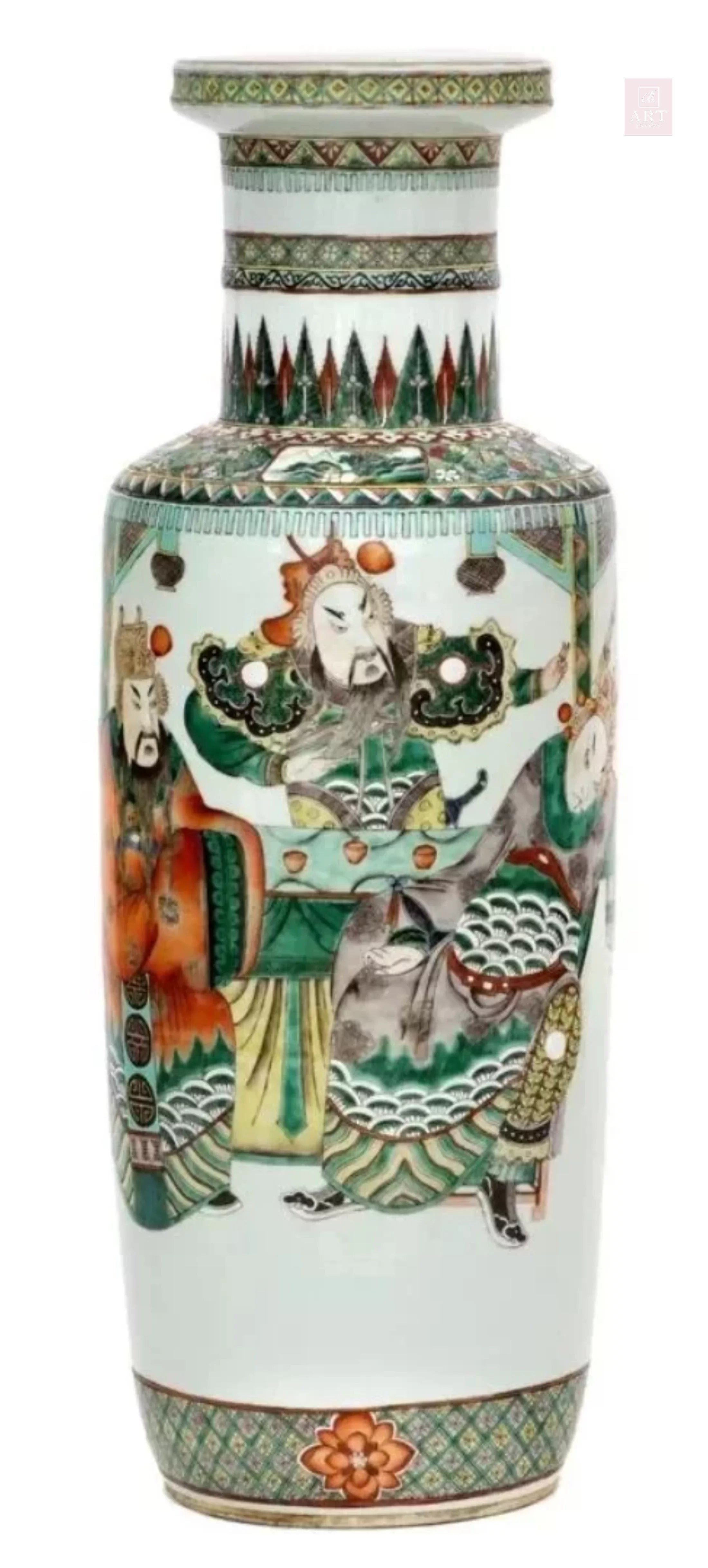 Vase en porcelaine de chine 19eme à décor de sages.