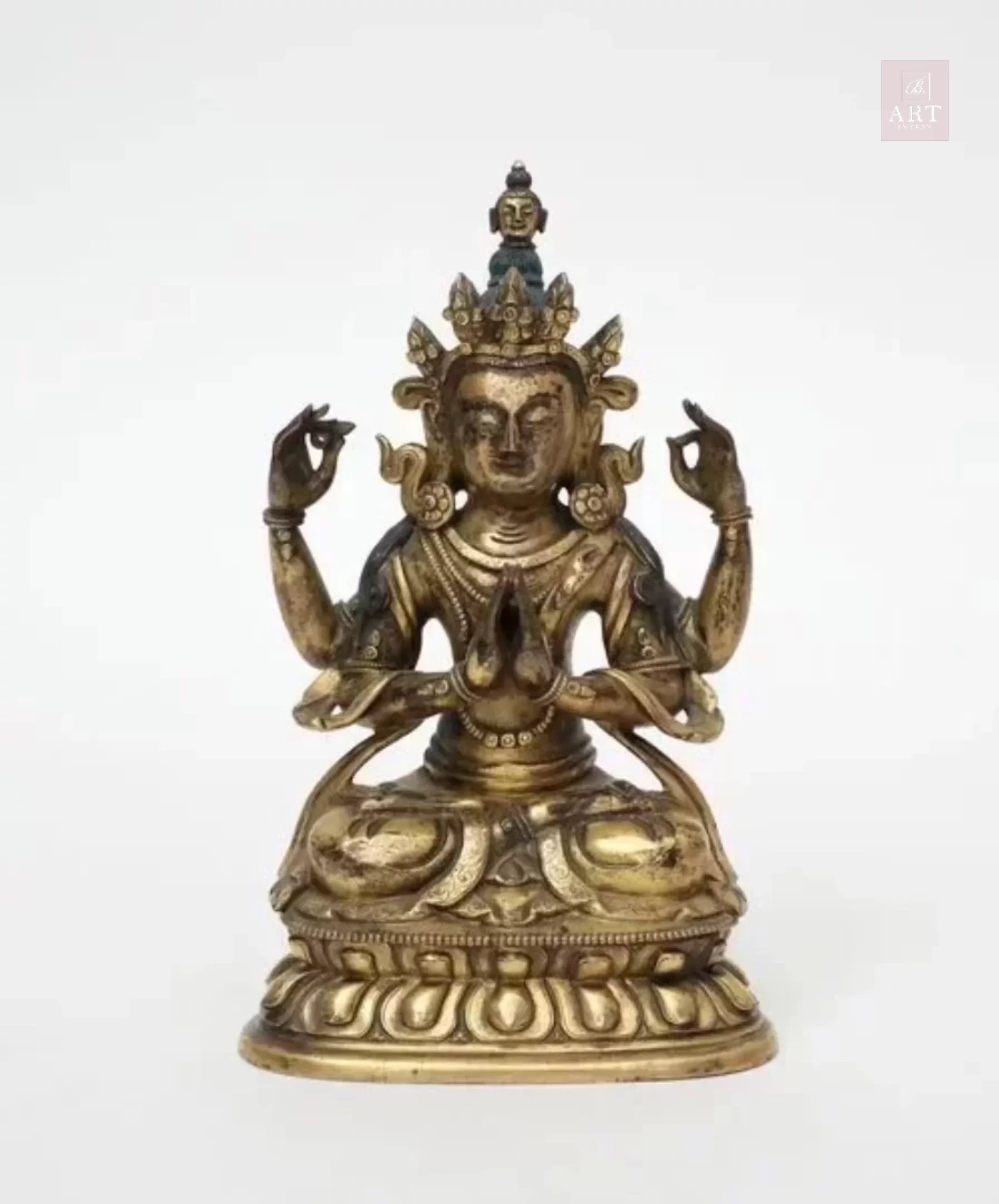 Bouddha en bronze doré, Chine, époque Qianlong, XVIIIE siècle