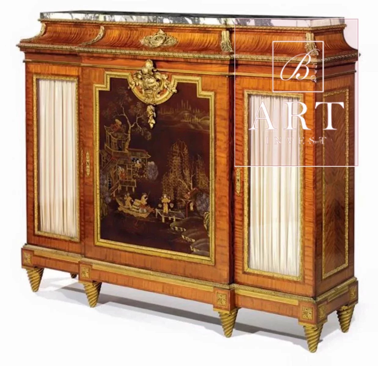 Meuble à hauteur d'appui signé Alfred Burdeley, époque Napoléon III. Meuble à hauteur d'appui signé Alfred Burdeley, époque Napoléon III.
